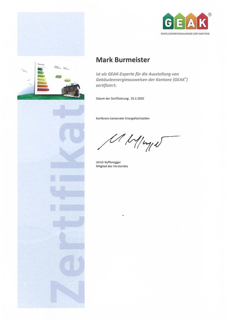GEAK Zertifikat | Nachhaltiges Bauen Burmeister